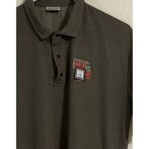 Dungeons and Dragons 34 Short Sleeve Textured Polo Olive Green D&D Patch Size XL